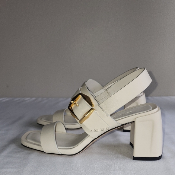 Jimmy Choo Cream and Gold Heels with Chunky Block Heel - Picture 12 of 12